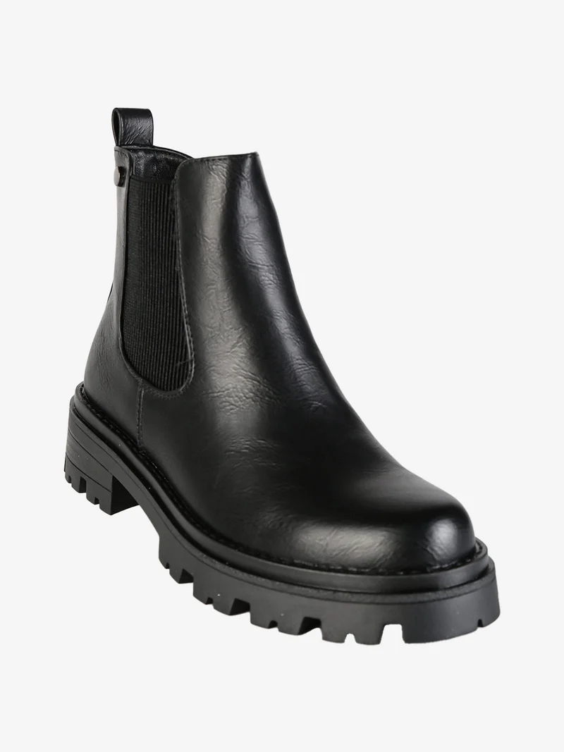 Stivaletti donna in ecopelle con zip - nero