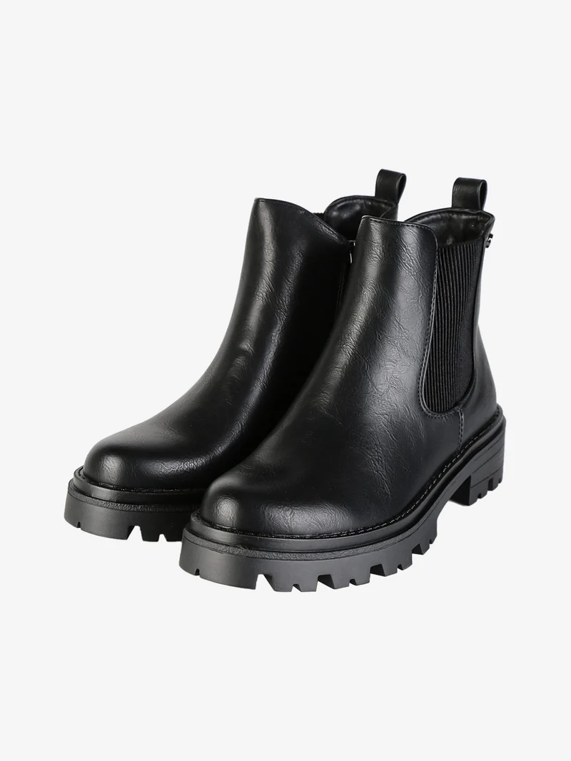 Stivaletti donna in ecopelle con zip - nero