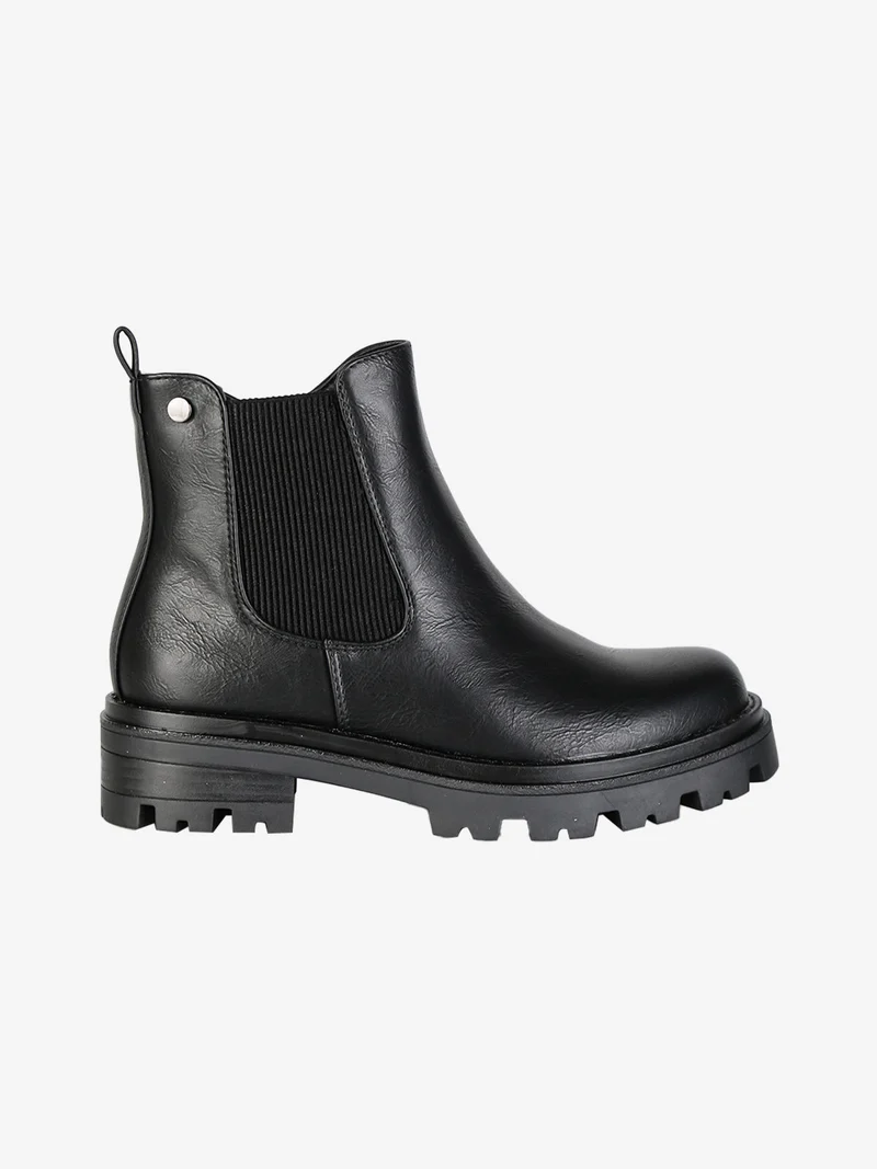 Stivaletti donna in ecopelle con zip - nero