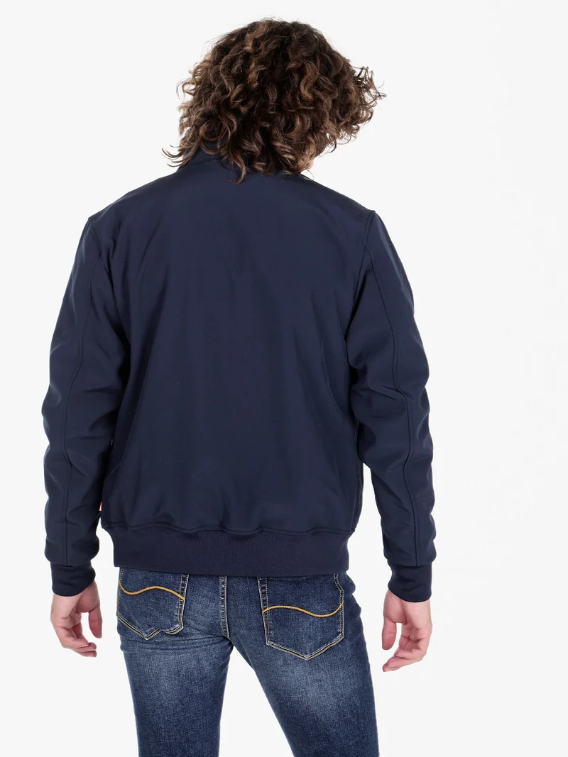 Giacca impermeabile da uomo con interno in pile - blu scuro
