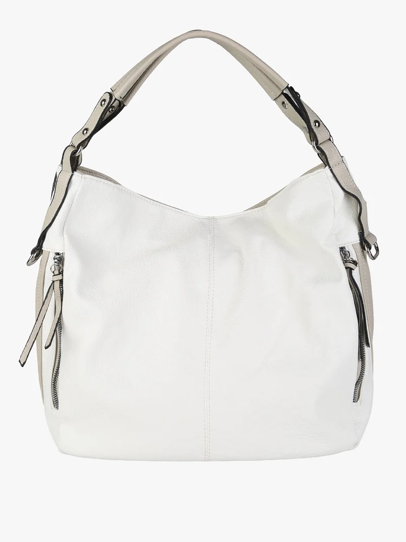 Borsa hobo da donna in ecopelle - bianco