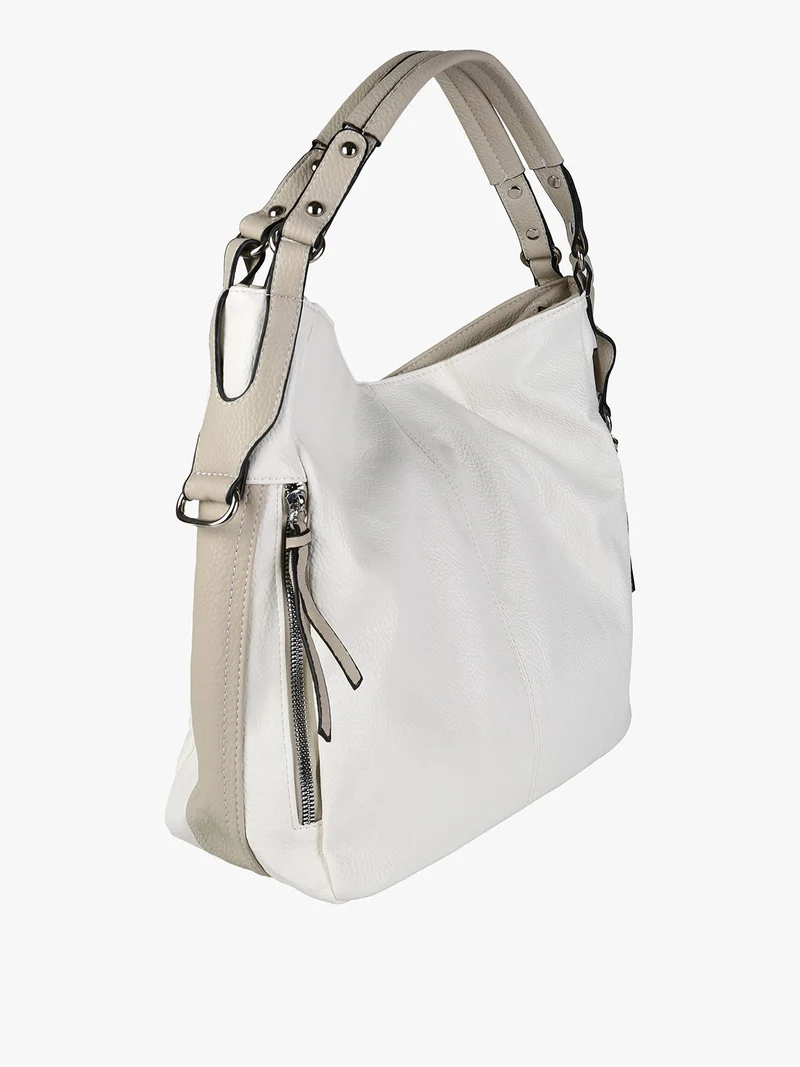 Borsa hobo da donna in ecopelle - bianco