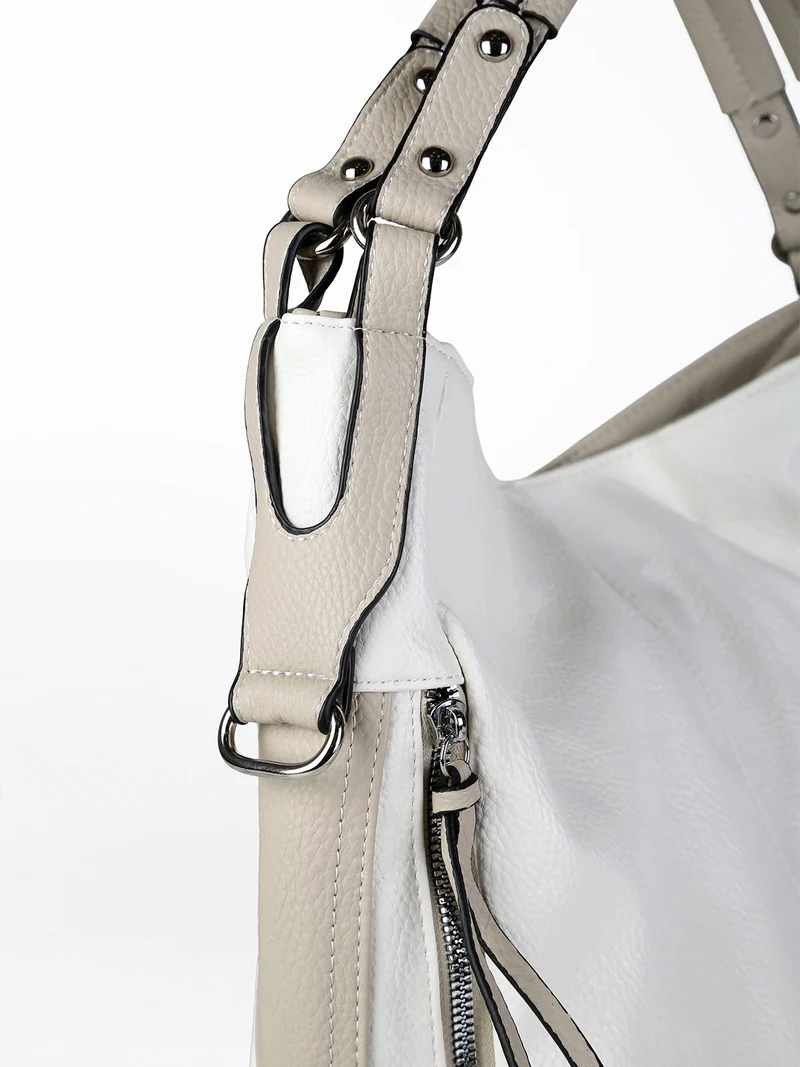 Borsa hobo da donna in ecopelle - bianco