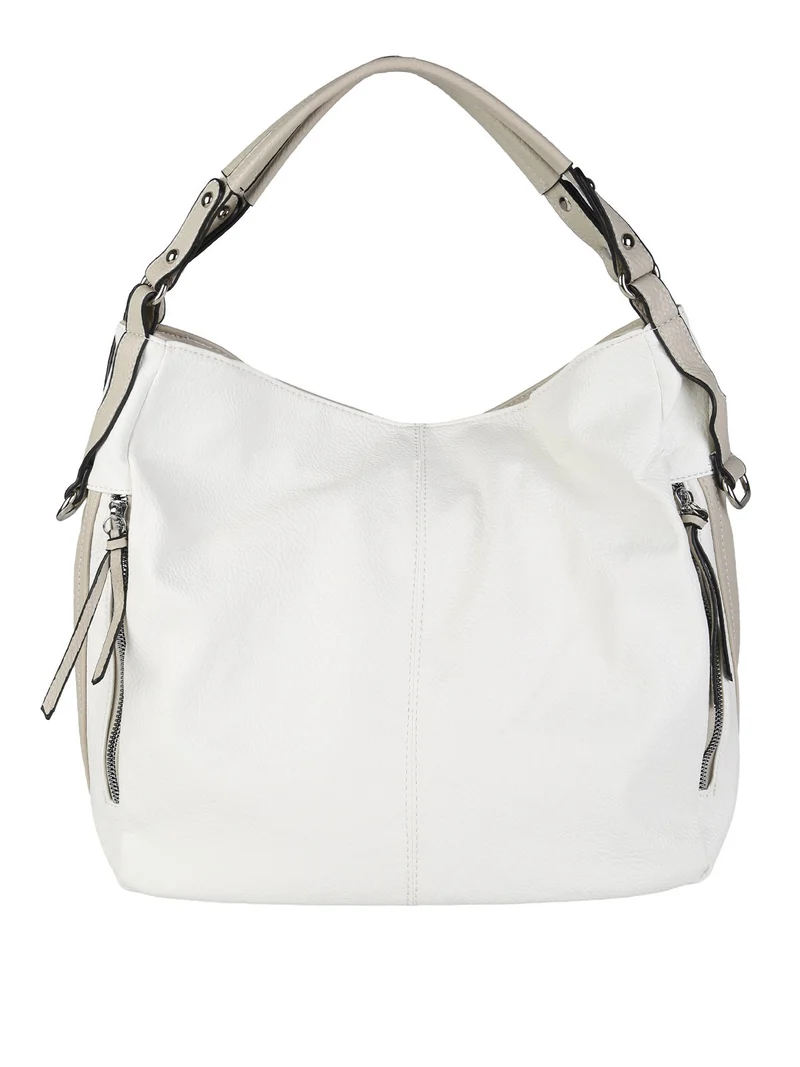 Borsa hobo da donna in ecopelle - bianco