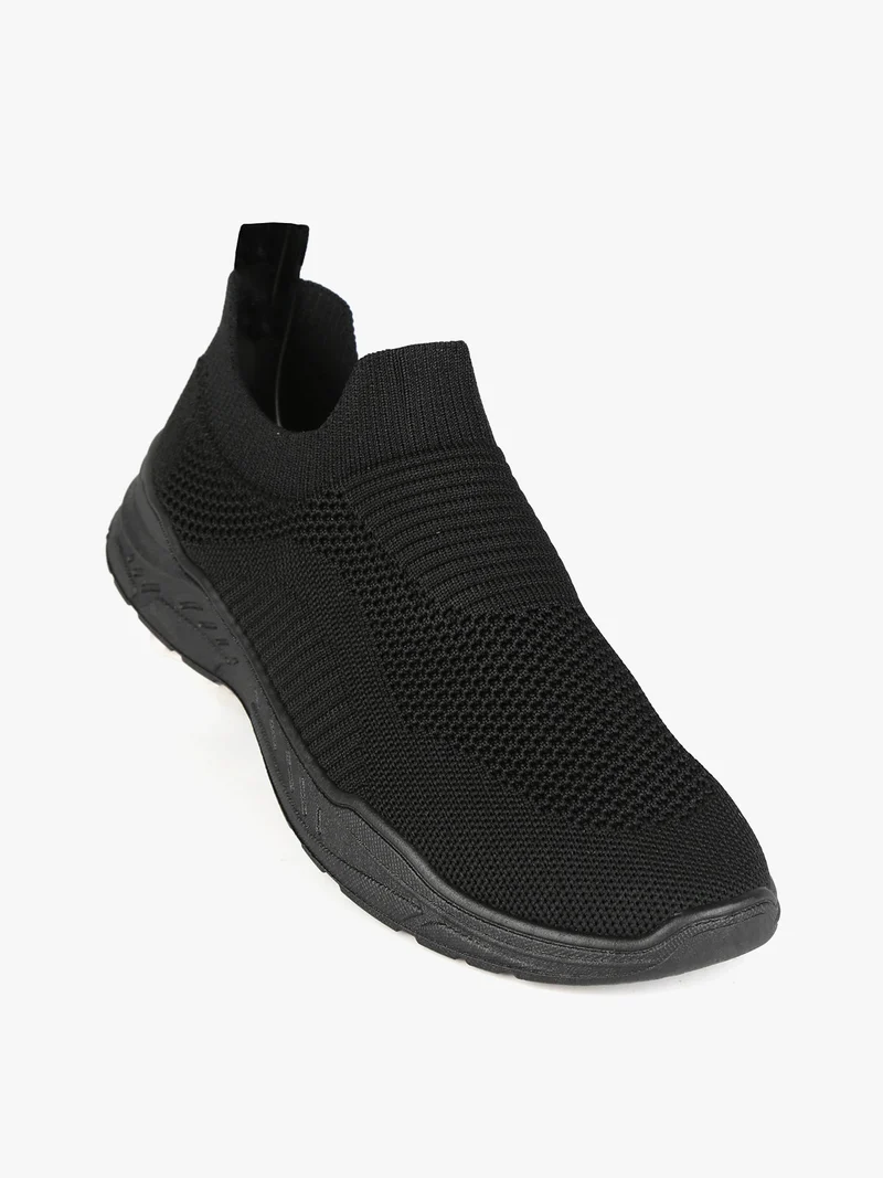 Sneakers slip on in tessuto da donna - nero