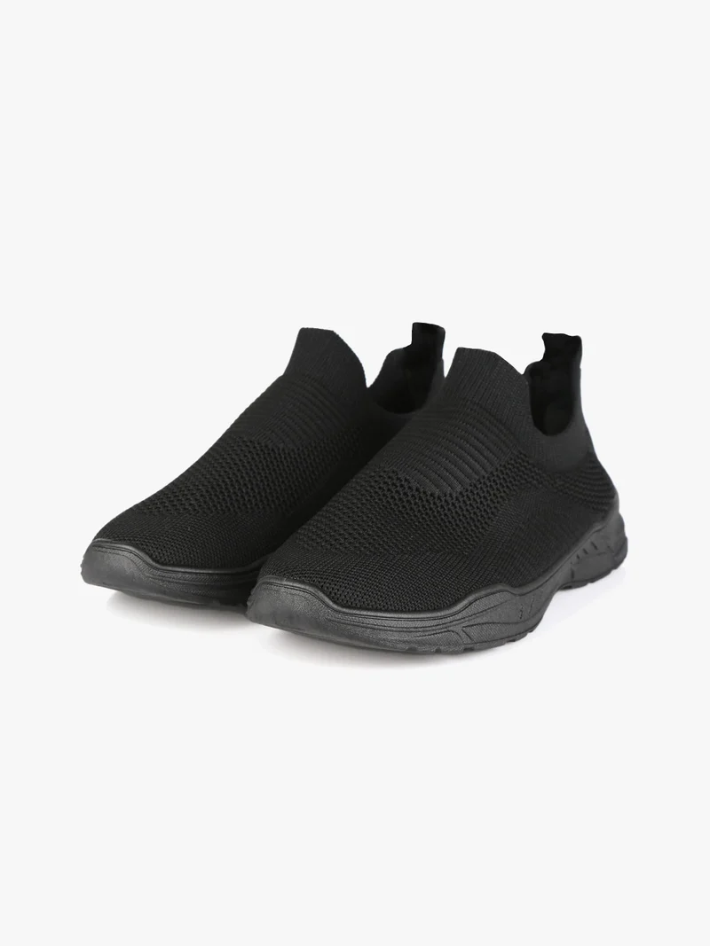 Sneakers slip on in tessuto da donna - nero