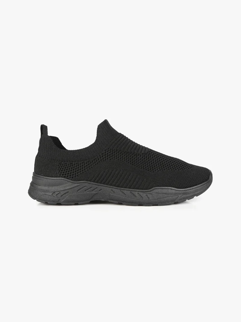 Sneakers slip on in tessuto da donna - nero