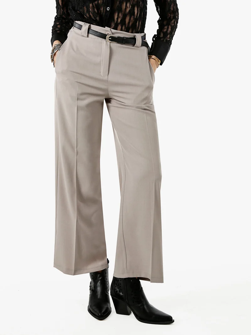 Pantaloni donna a palazzo - fango