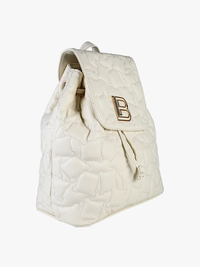 Zaino donna in ecopelle con pattina - bianco
