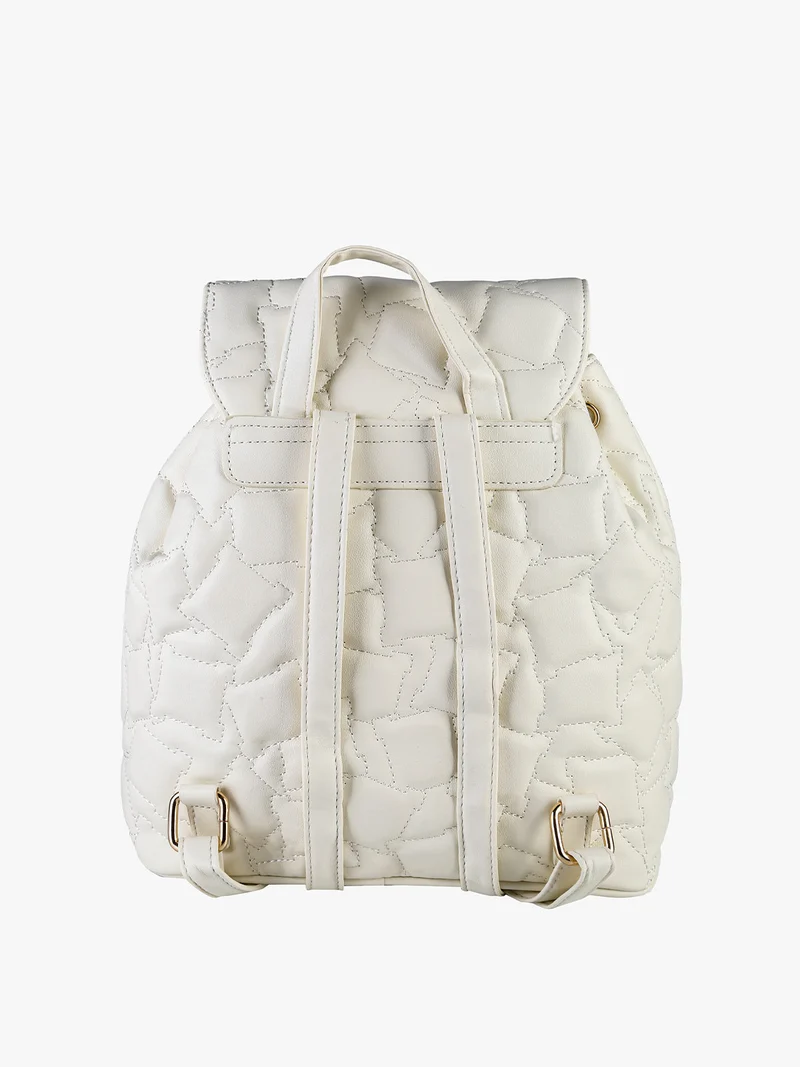 Zaino donna in ecopelle con pattina - bianco