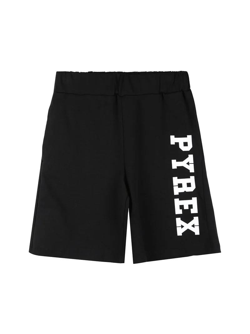 Bermuda da ragazzo in felpa - nero