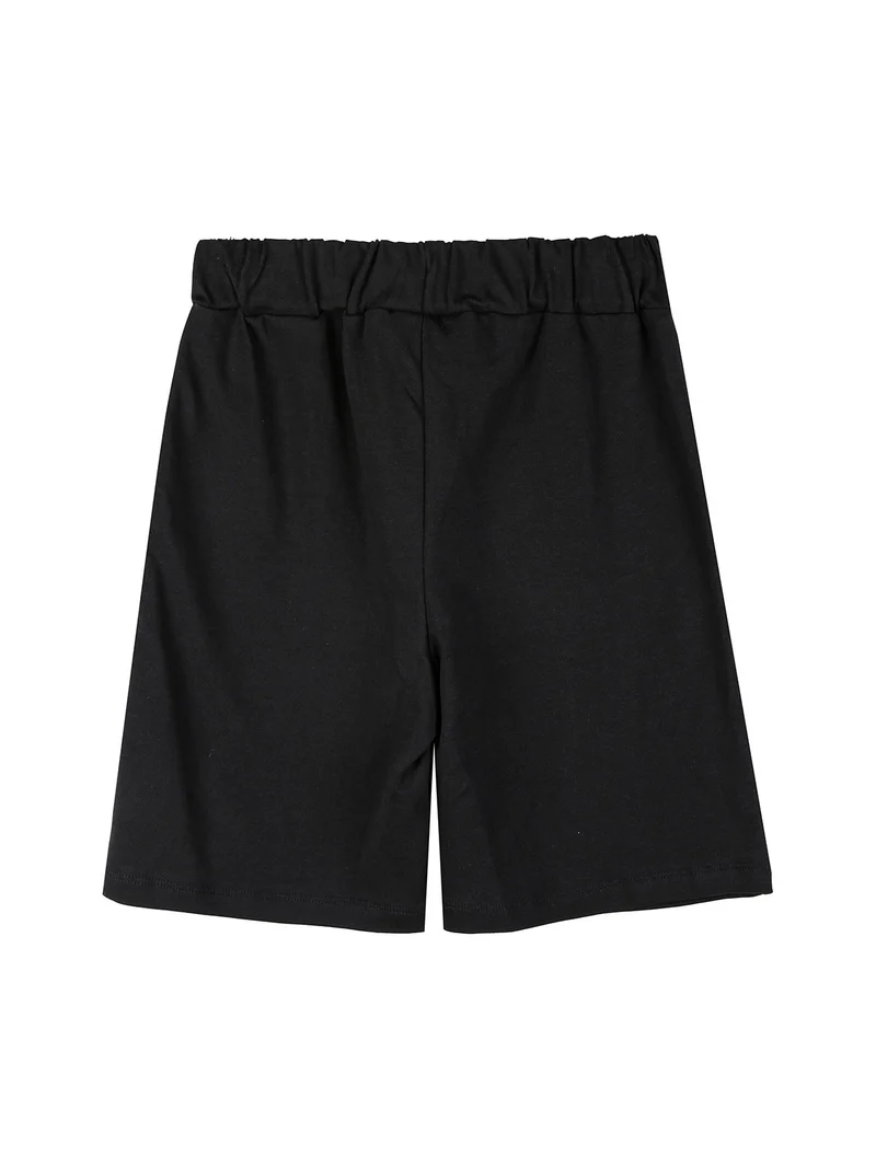 Bermuda da ragazzo in felpa - nero