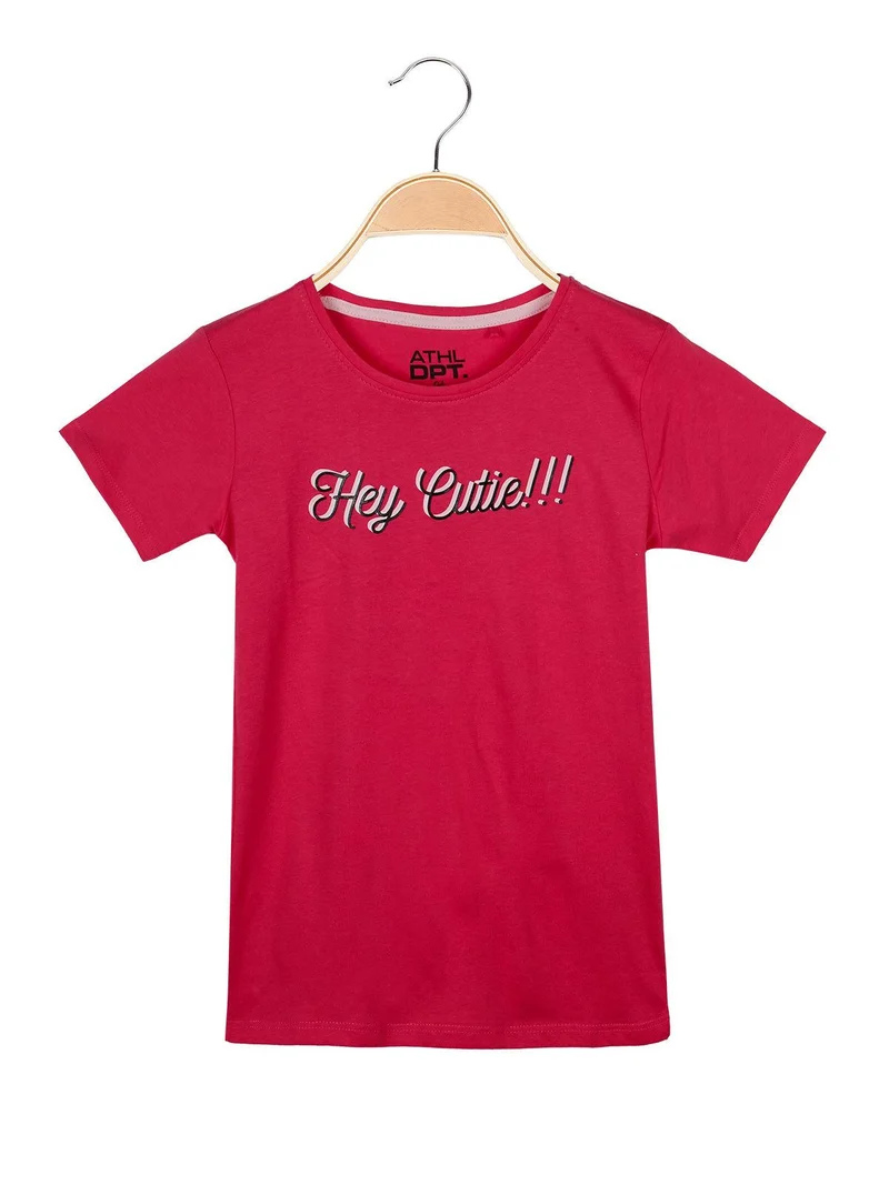 T-shirt con scritta - rosa