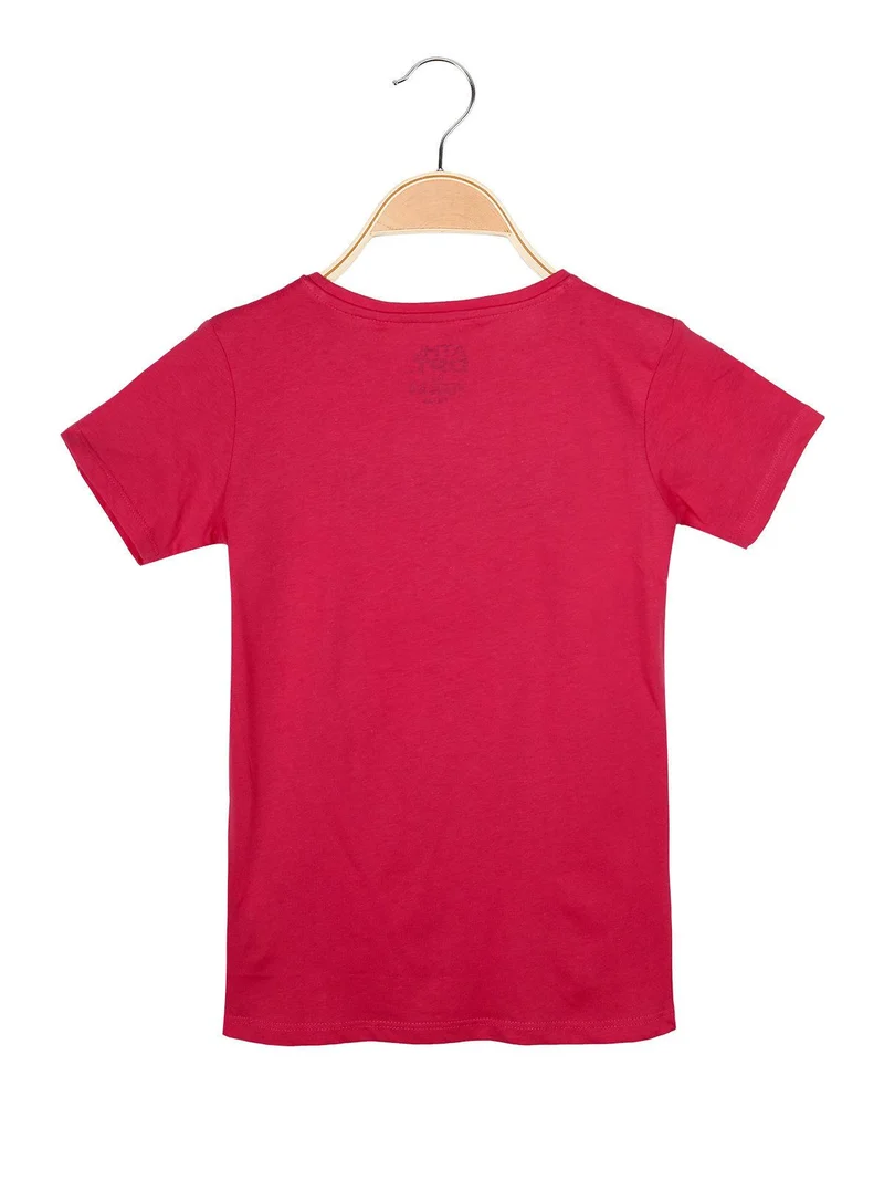 T-shirt con scritta - rosa