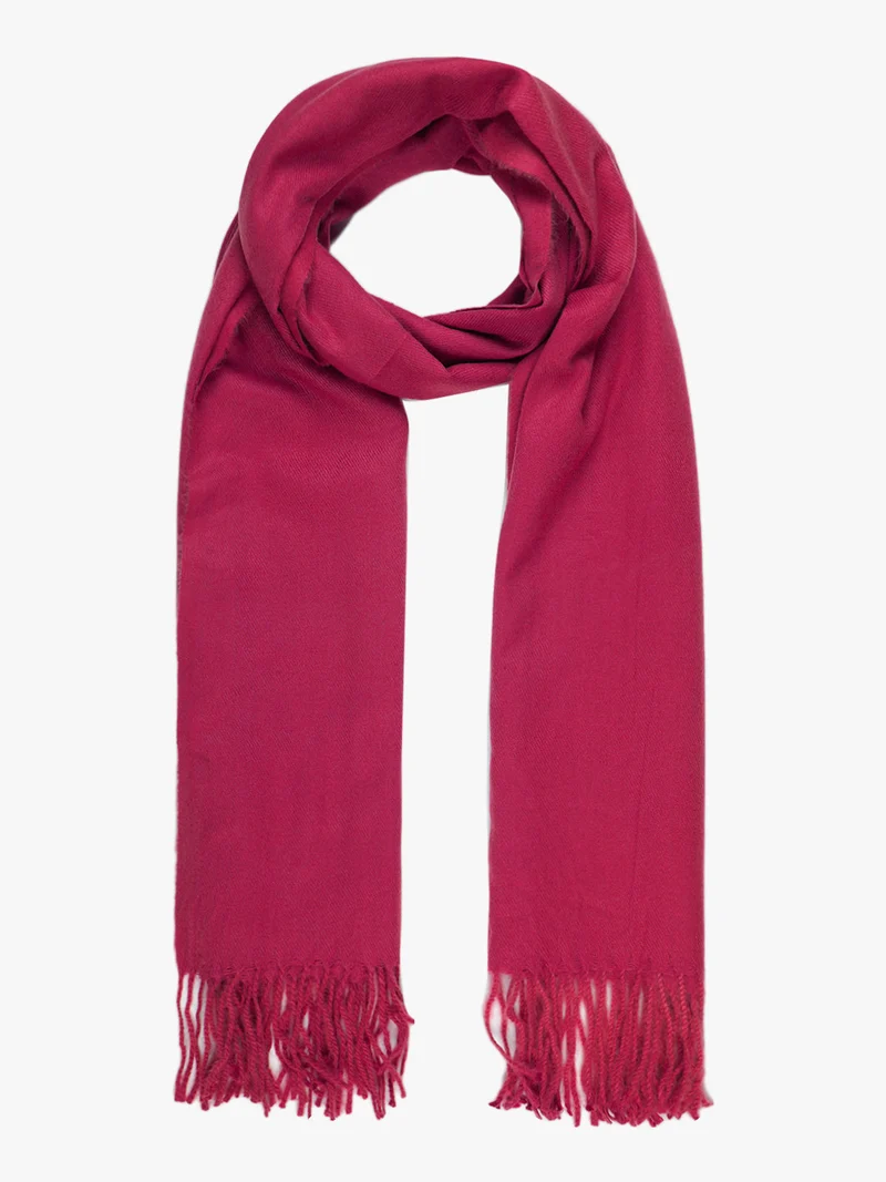 Sciarpa donna con frange misto lana - fucsia