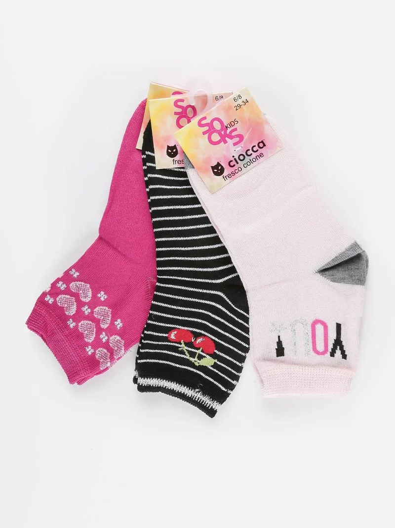 Calze bambina confezione 3 paia - nero