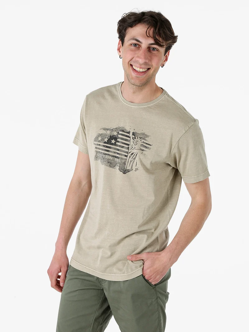 T-shirt da uomo in cotone con stampa - fango