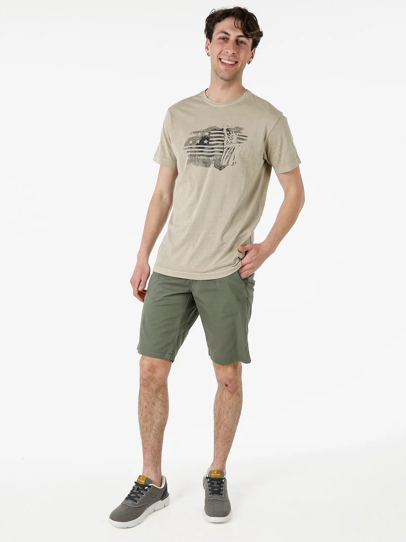 T-shirt da uomo in cotone con stampa - fango