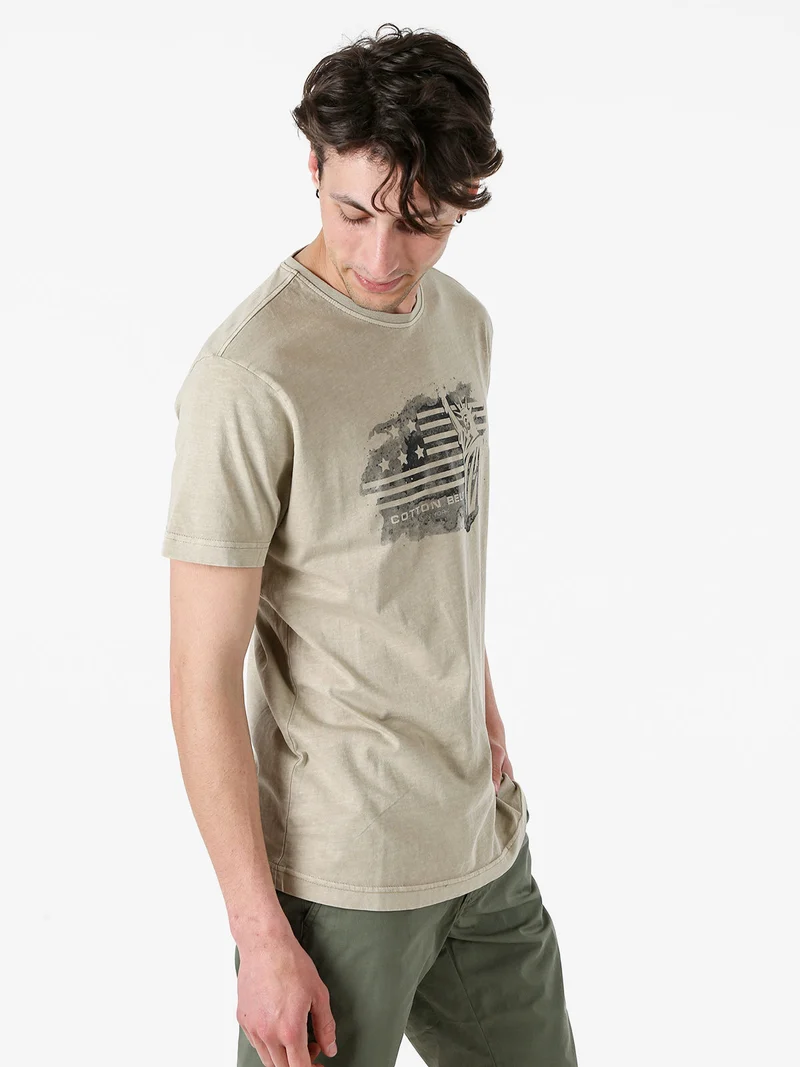 T-shirt da uomo in cotone con stampa - fango