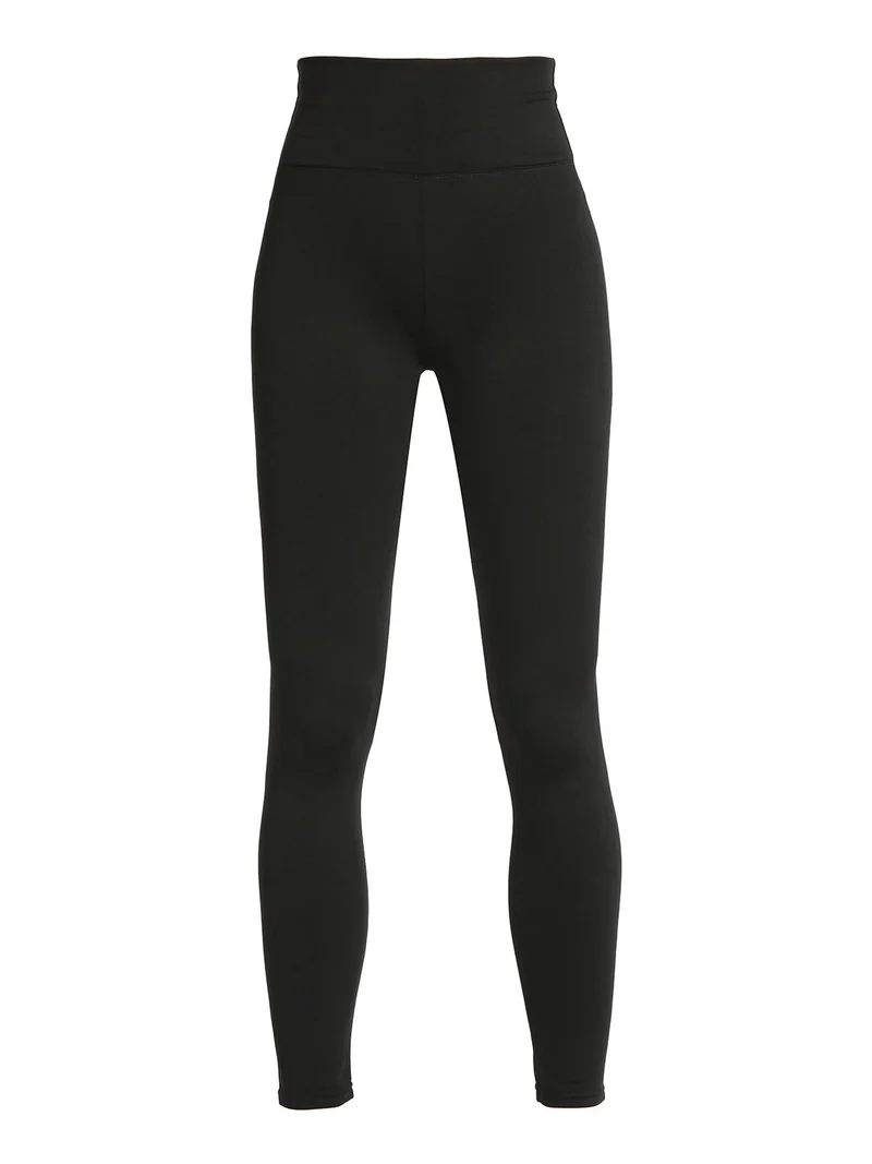 Leggings felpati pancia piatta da donna - nero