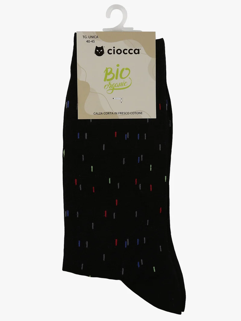 Calze corte da uomo in fresco cotone bio - nero