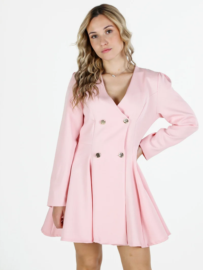 Abito blazer da donna con bottoni doppiopetto - rosa