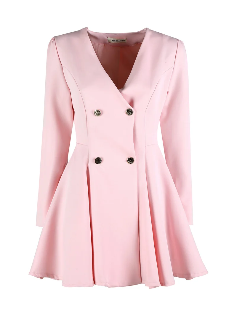 Abito blazer da donna con bottoni doppiopetto - rosa