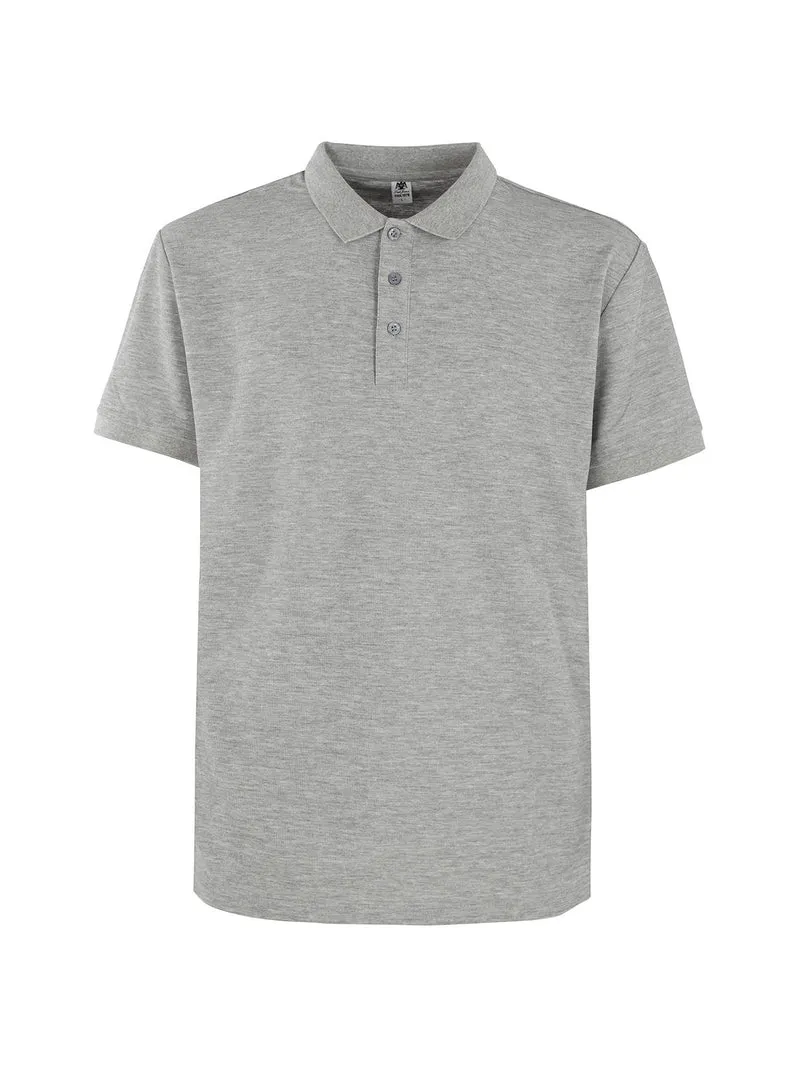 Polo da uomo in cotone a maniche corte - grigio