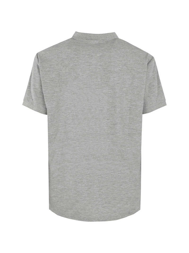 Polo da uomo in cotone a maniche corte - grigio
