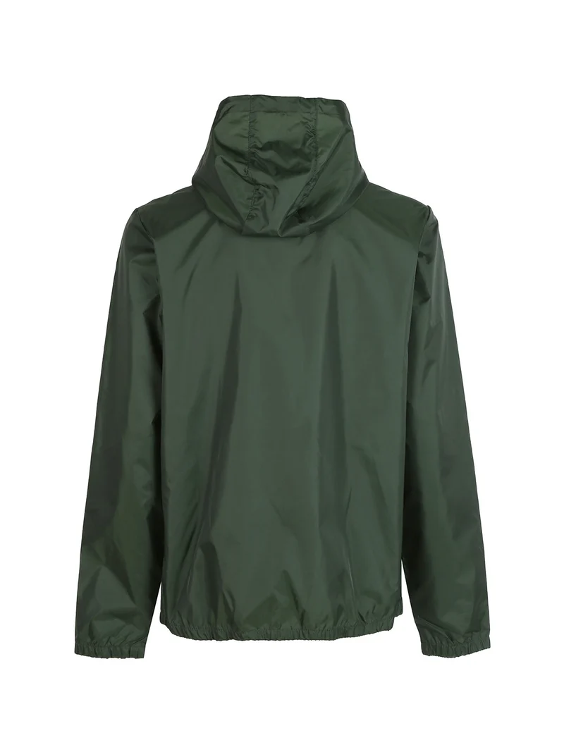 Giacca a vento da uomo con cappuccio - verde scuro